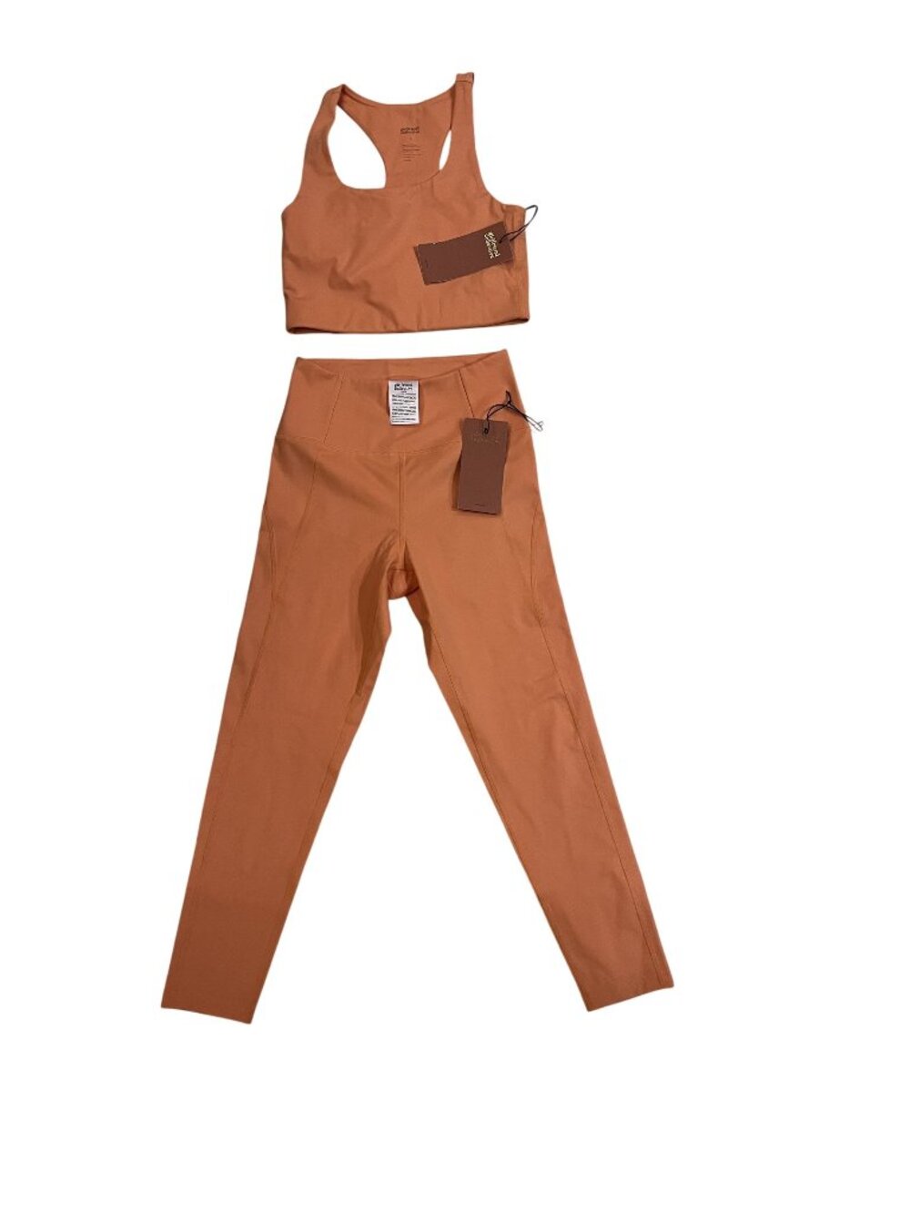 Rust High-Rise Leggings & Racerback Sports Bra Set